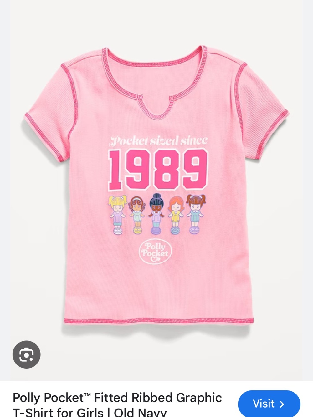 Old Navy Pink Polly Pocket 1989 Graphic Short Sleeve Tee